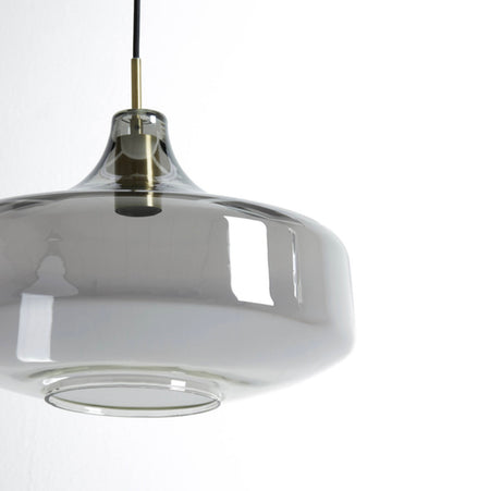 Hanging lamp Ø29,5x21 cm SOLNA antique bronze+smoked glass