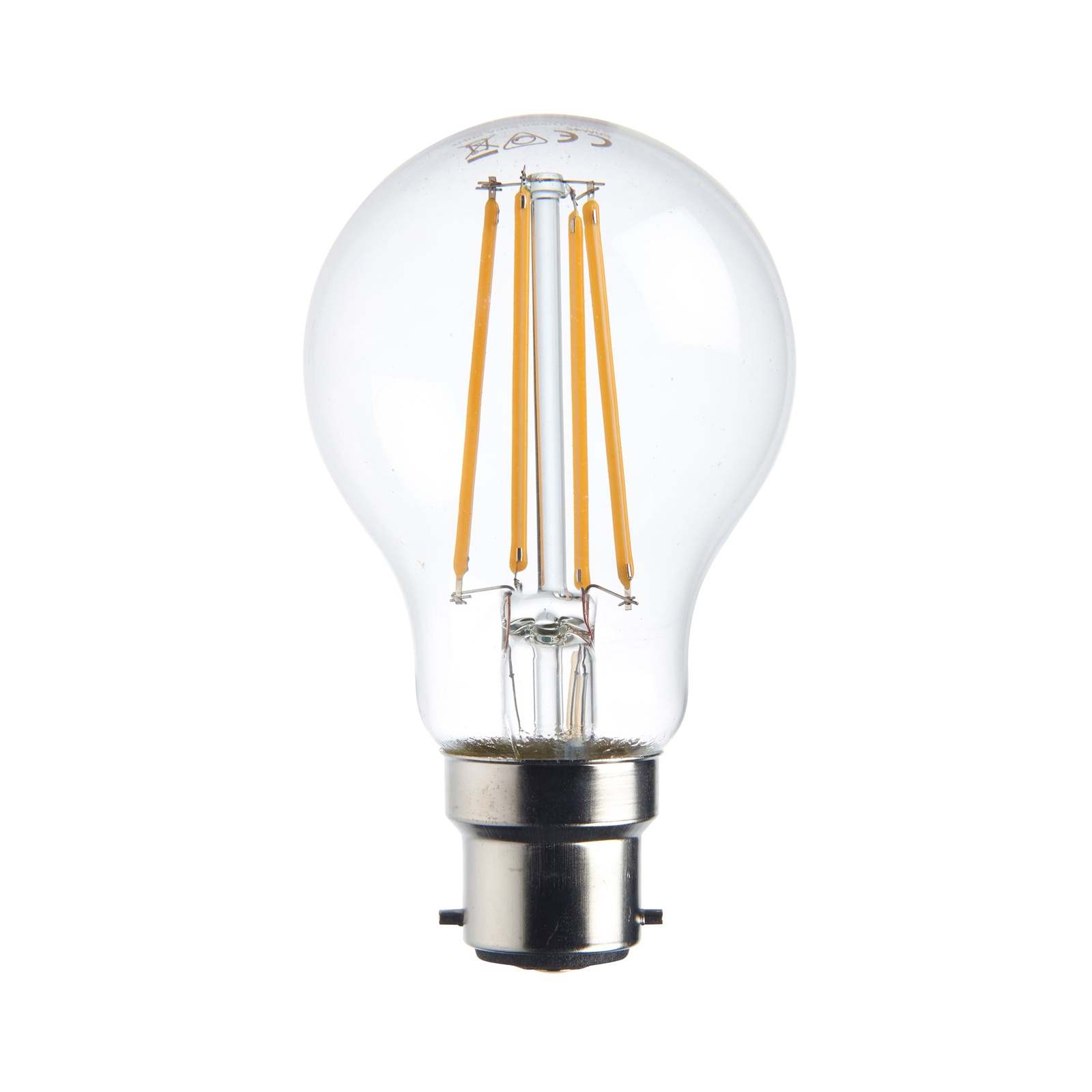 8W B22 CLEAR LED 2,700K DIMMABLE