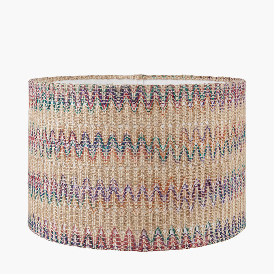 Langtang 40cm / 16 inch Multi Colour Woven Cylinder Shade