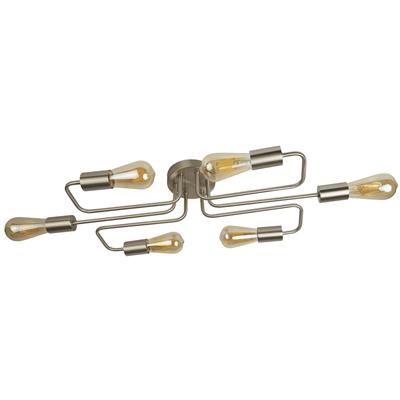 Circuit 6Lt Ceiling Flush, Satin Silver