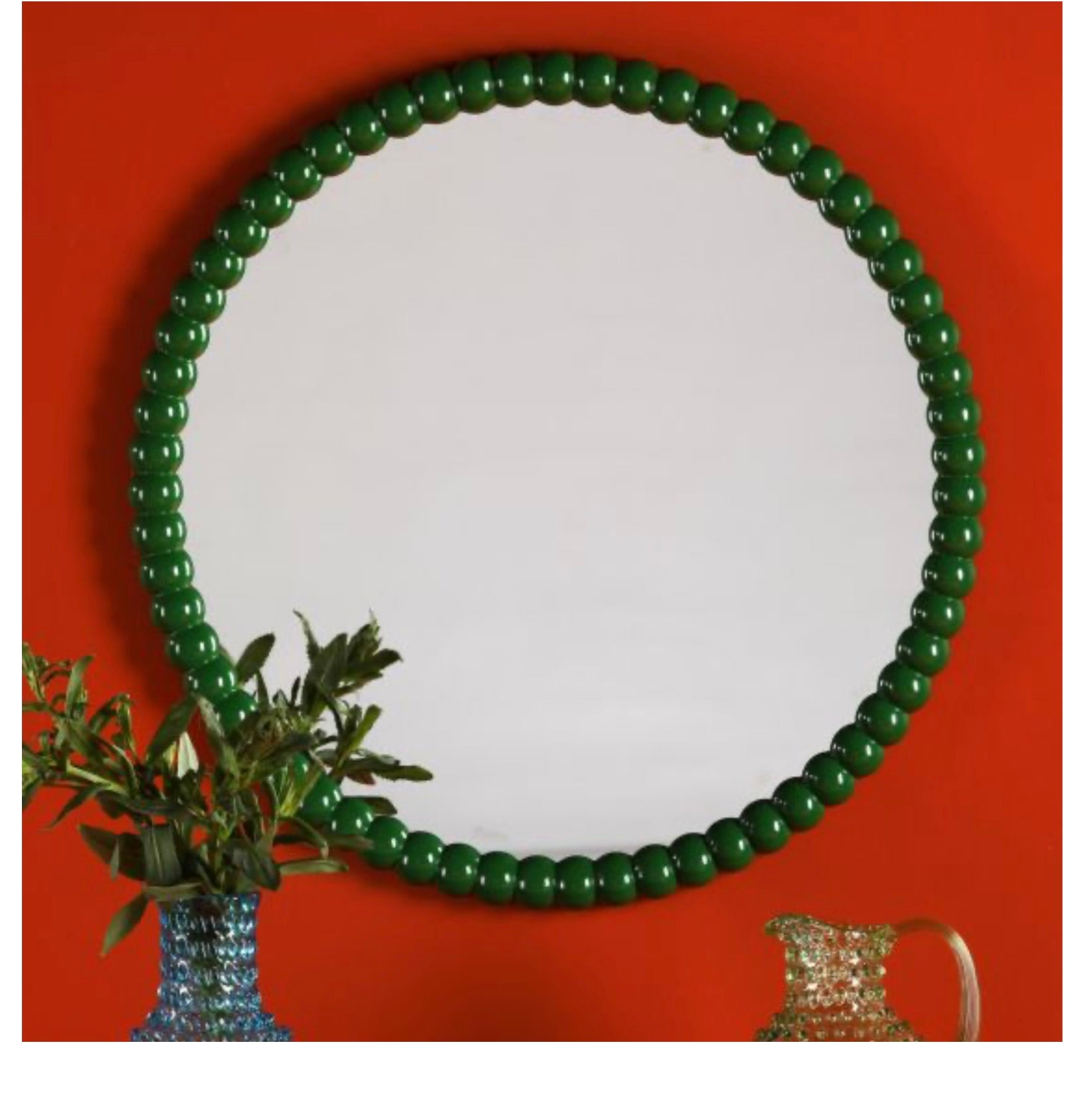 Ruan Round Mirror Green 70cm