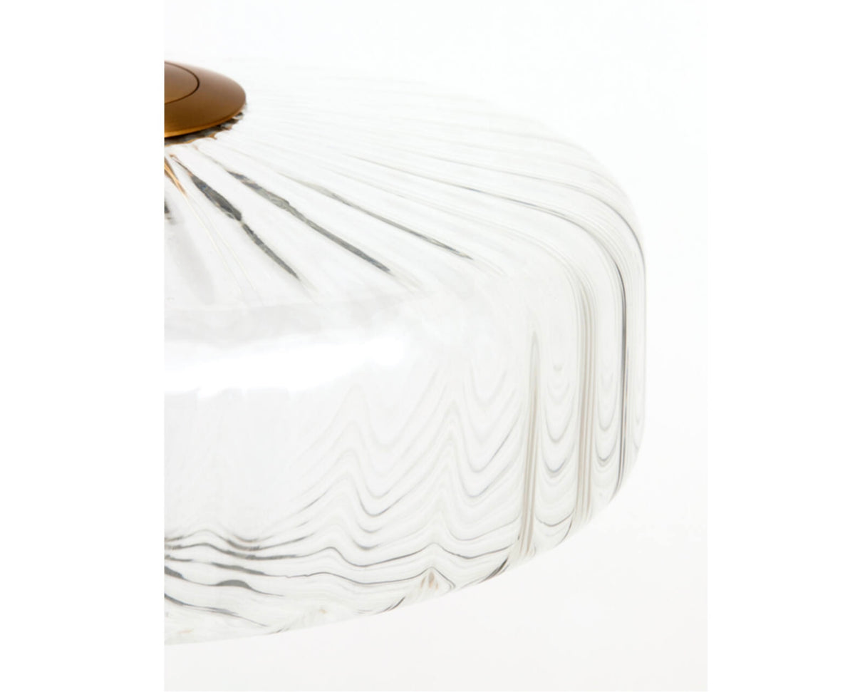 Hanging lamp 40 x17 cm PLEAT glass clear+gold Ceiling pendant