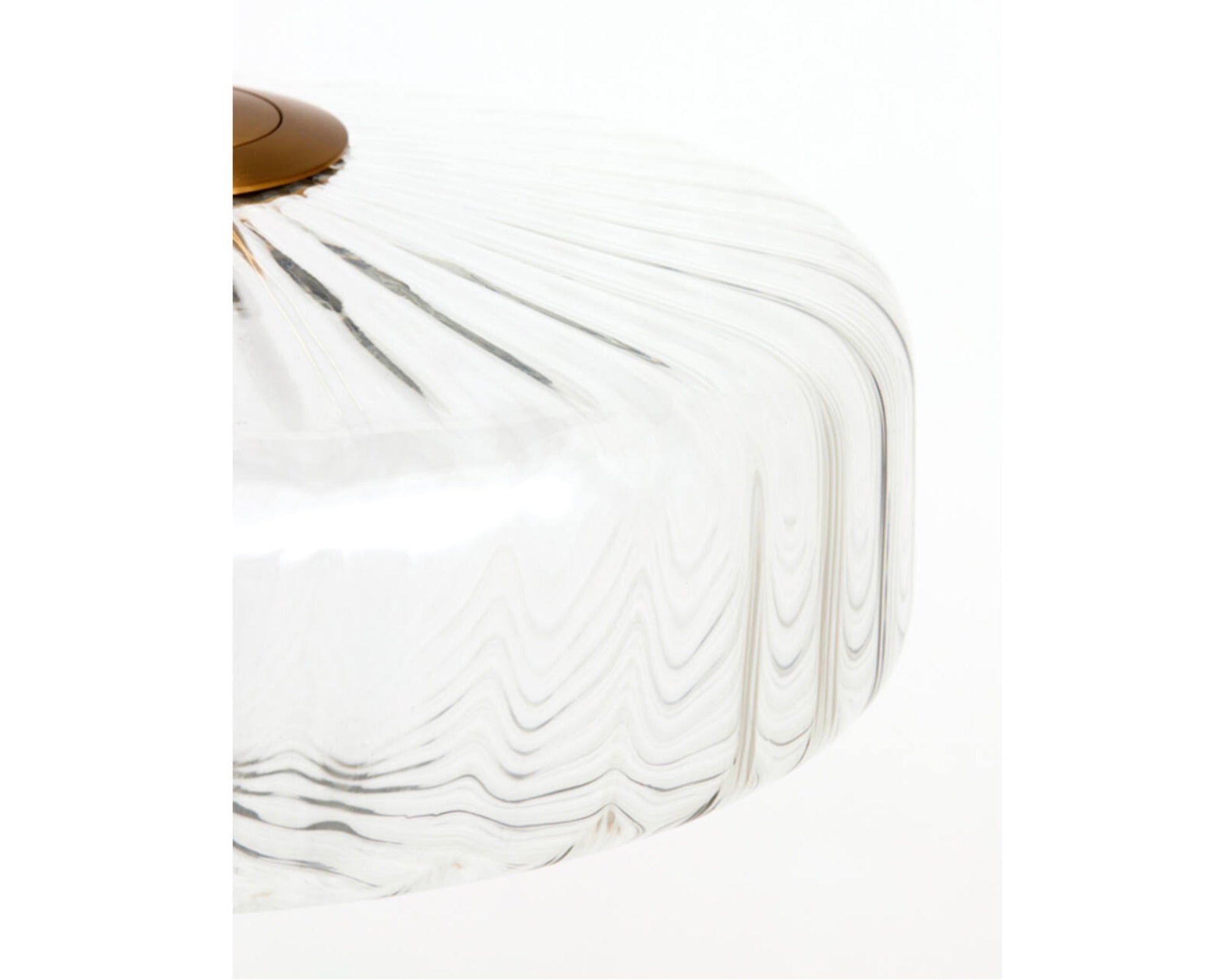 Hanging lamp 40 x17 cm PLEAT glass clear+gold Ceiling pendant