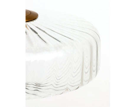 Hanging lamp 40 x17 cm PLEAT glass clear+gold Ceiling pendant