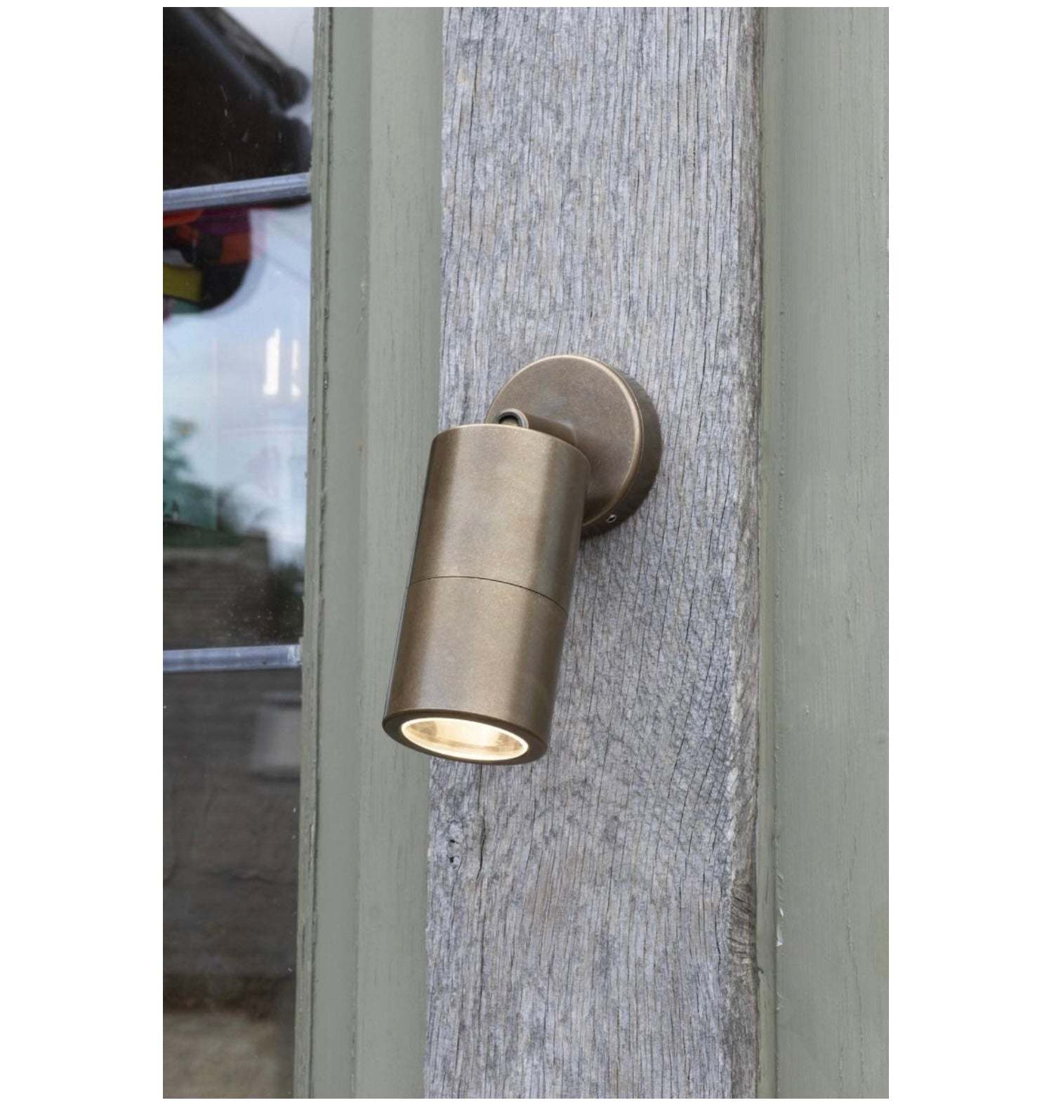 Ortega Outdoor Single Spotlight Natural Brass IP65/ exterior wall light