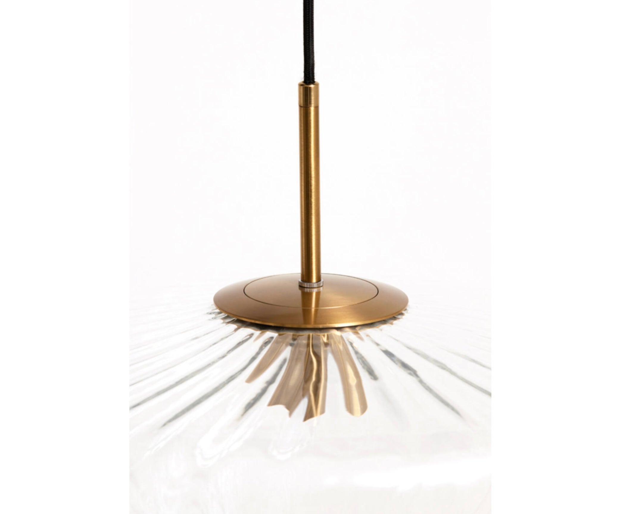 Hanging lamp 30 X 17 cm PLEAT glass clear+gold