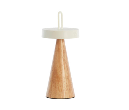 Portable LED Table lamp ANKENTA cream+ natural wood / rechargeable