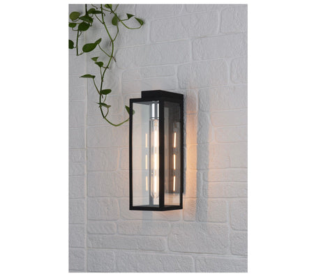 Naxos Outdoor Wall Light Black Glass IP43 exterior wall light