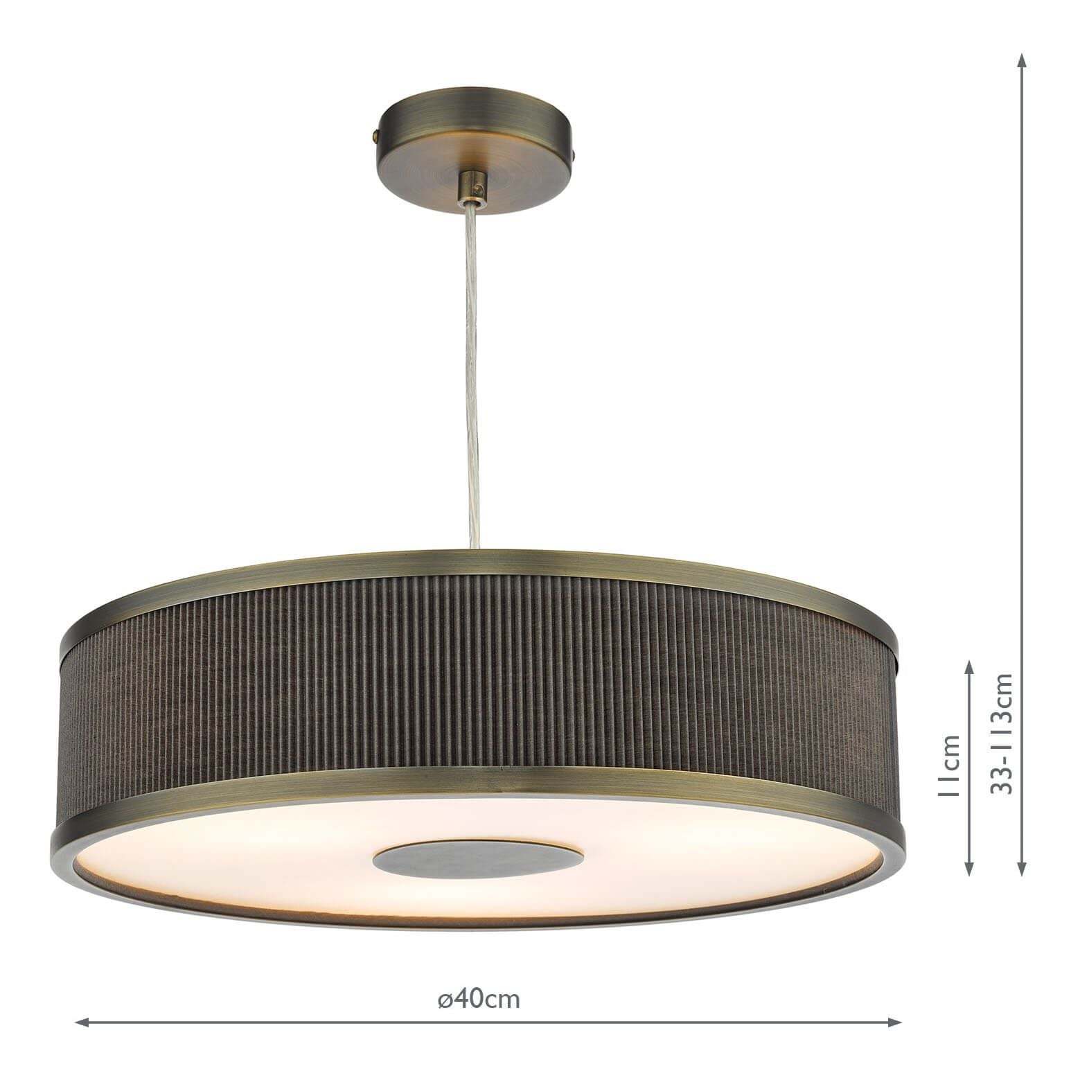 Alvaro 3 Light Single Pendant Antique Bronze Mushroom