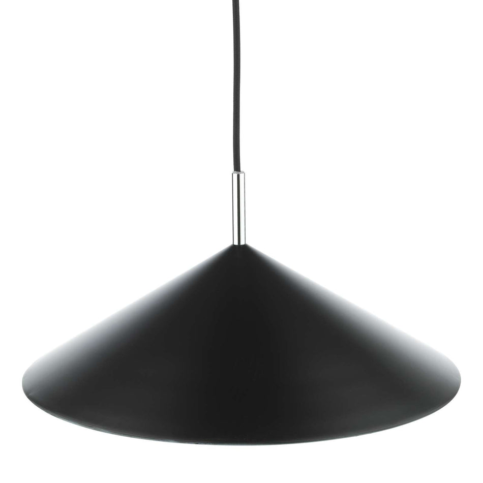 Apex 1 Light Single Pendant Matt Black Polished Chrome