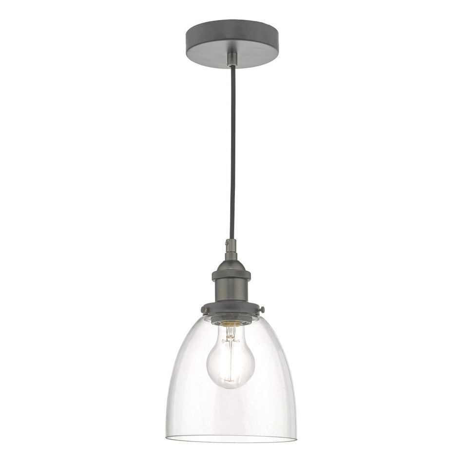 Arvin Pendant Antique Chrome & Glass