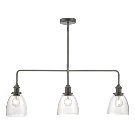 Arvin 3 Light Bar Pendant Antique Chrome & Glass