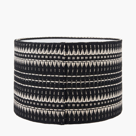 Ladakh 35cm / 14 inch Black and White Woven Cylinder Shade