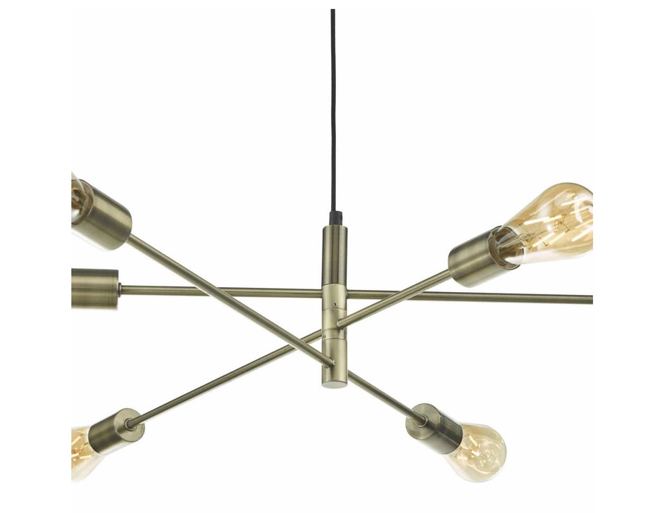 Alana 6 Light Pendant Antique Brass