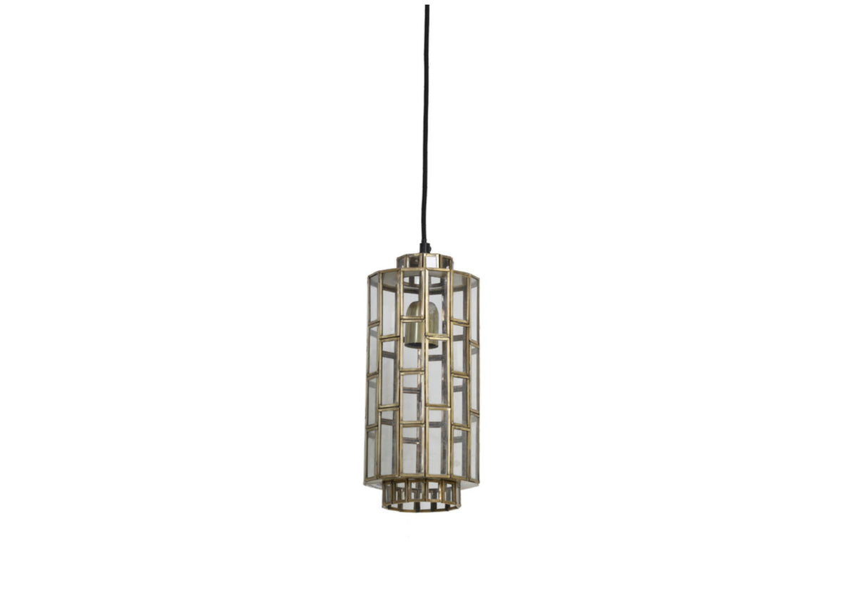 Hanging lamp Ø24x45 cm SØSTRENE antique bronze+glass Ceiling light