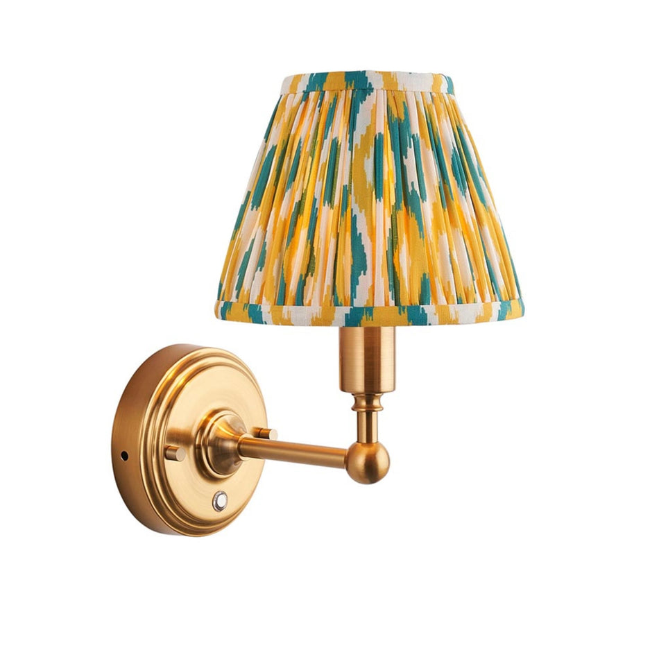 Burley Rechargeable Wall light & Ikat Yellow Jade shade 16cm shade