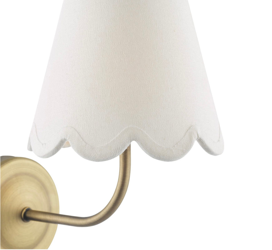 Navarro Rechargeable Wall Light Matt Antique Brass With Shade LED
