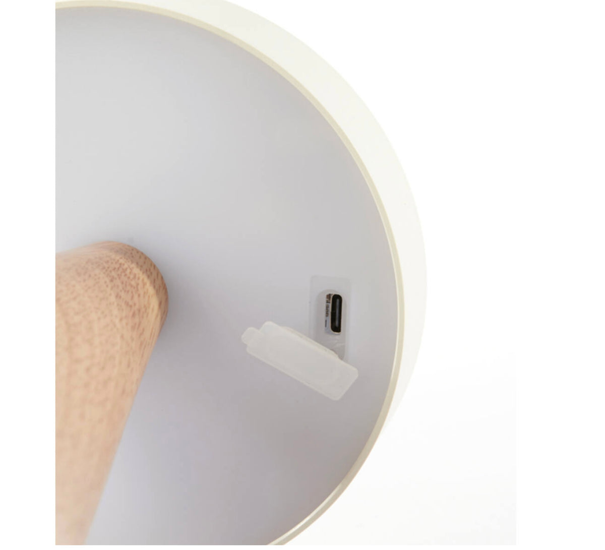 Portable LED Table lamp ANKENTA cream+ natural wood / rechargeable
