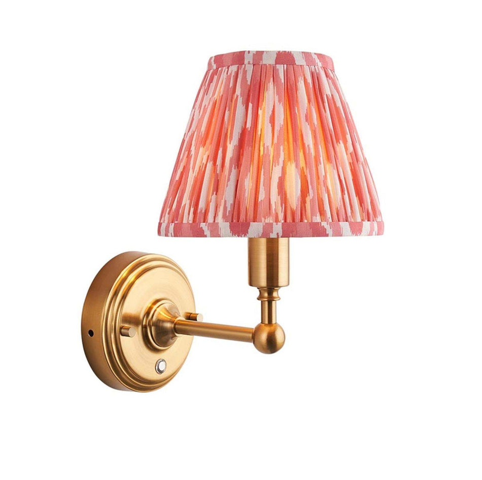 Burley Rechargeable Wall light & Ikat 16cm Coral pink shade