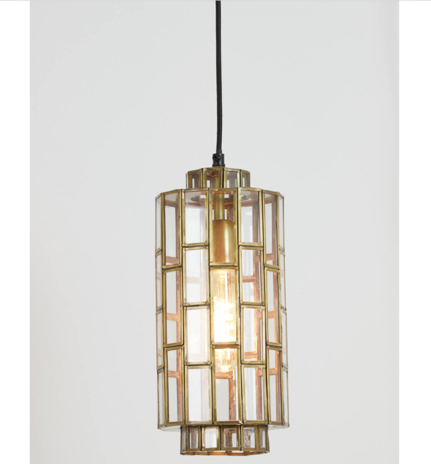 Hanging lamp Ø24x45 cm SØSTRENE antique bronze+glass Ceiling light