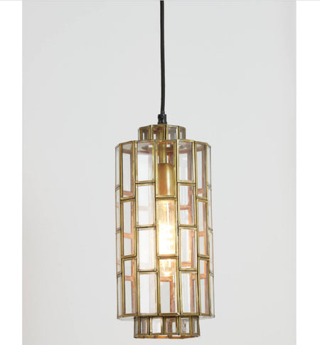 Hanging lamp Ø24x45 cm SØSTRENE antique bronze+glass Ceiling light