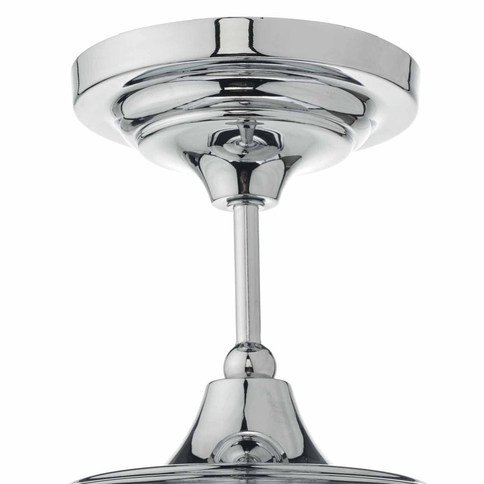 Caden Bathroom Semi Flush Polished Chrome Opal Glass IP44