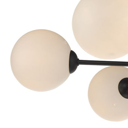 Cohen 7 Light Semi Flush Matt Black Opal Glass