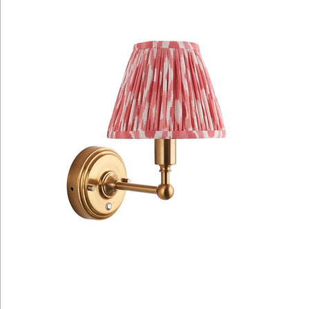 Burley Rechargeable Wall light & Ikat 16cm Coral pink shade