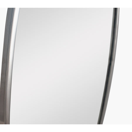 Silver Metal Oval Wall Mirror