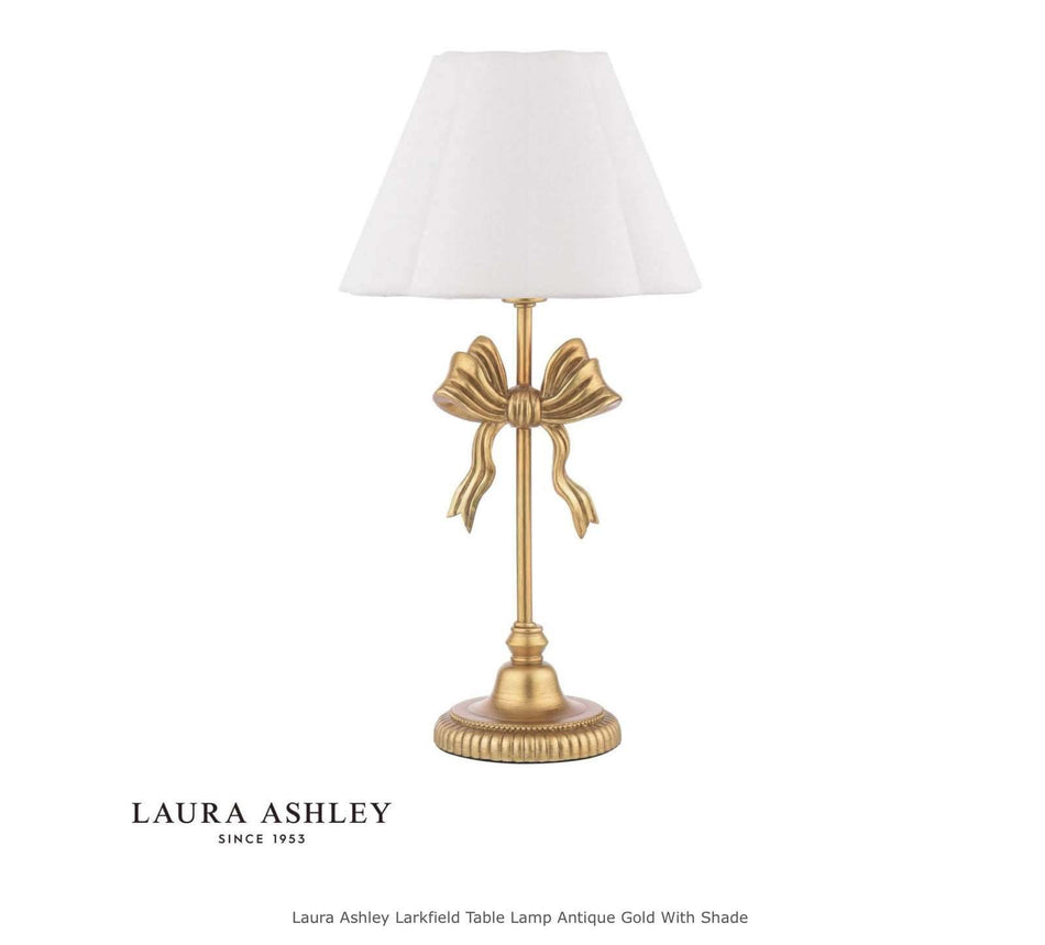 Laura Ashley Larkfield Table Lamp Antique Gold With Shade