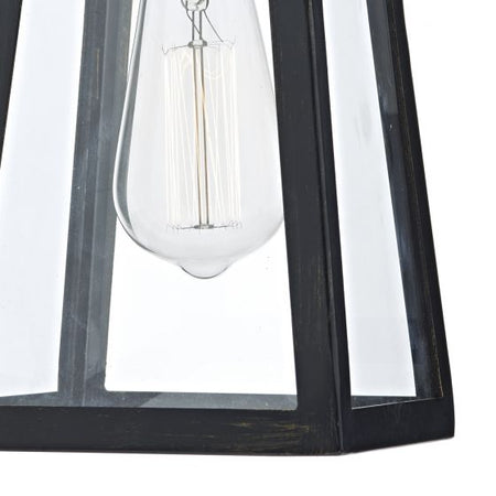 Duval Outdoor Wall Light Black Glass IP43