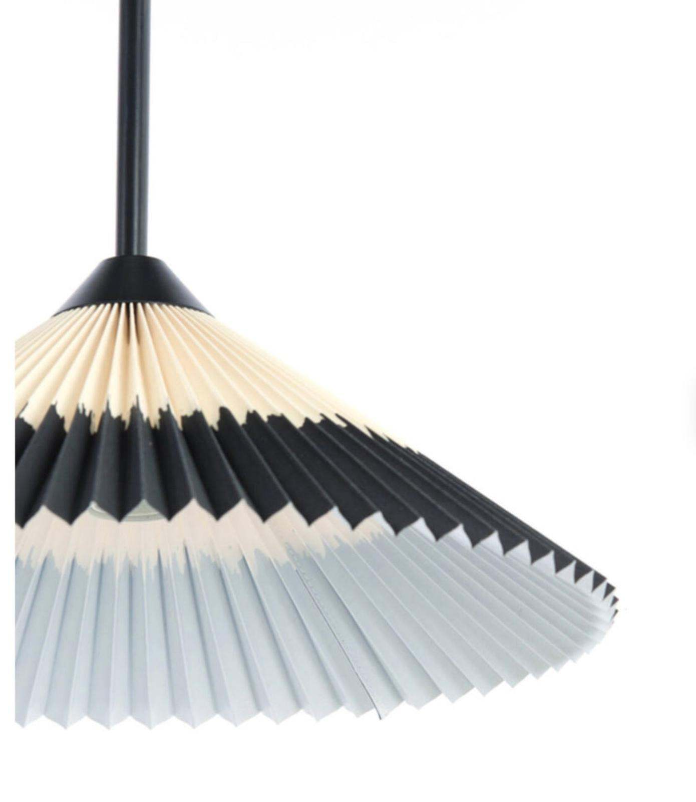 hanging lamp Ø60x23 cm PLEATED black+natural