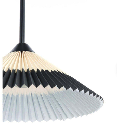 hanging lamp Ø60x23 cm PLEATED black+natural