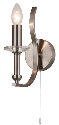 Satin Nickel Wall light with Crystal detail