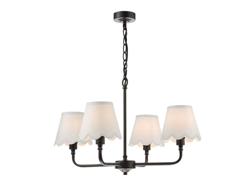 Padme 4 Light Pendant Matt Black With Shade