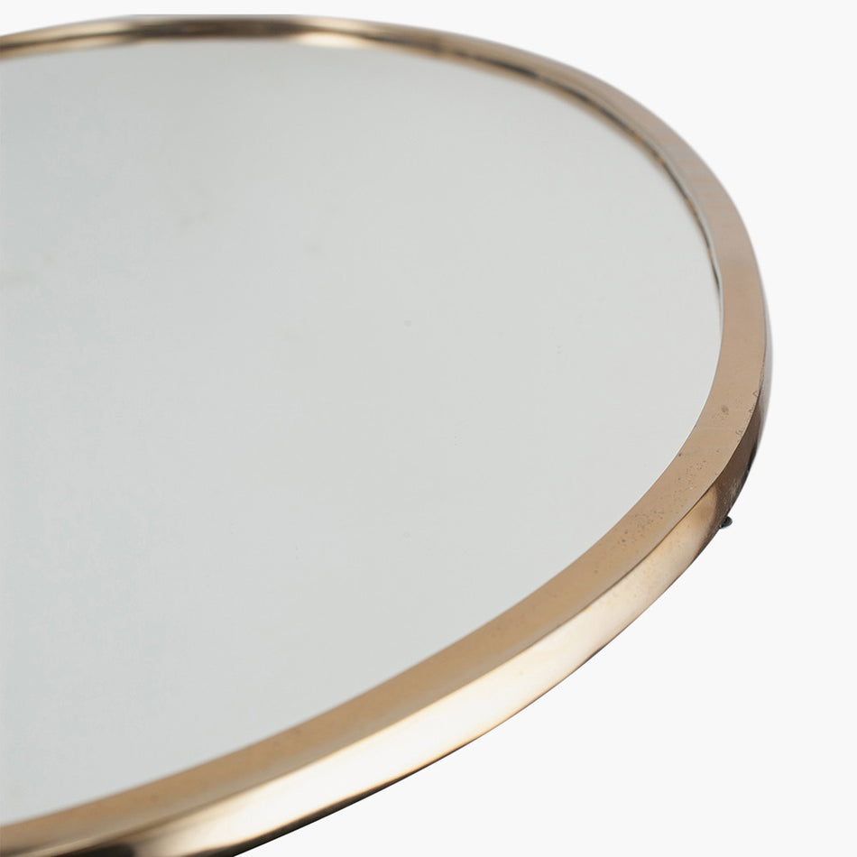 Gold Metal Oval Wall Mirror