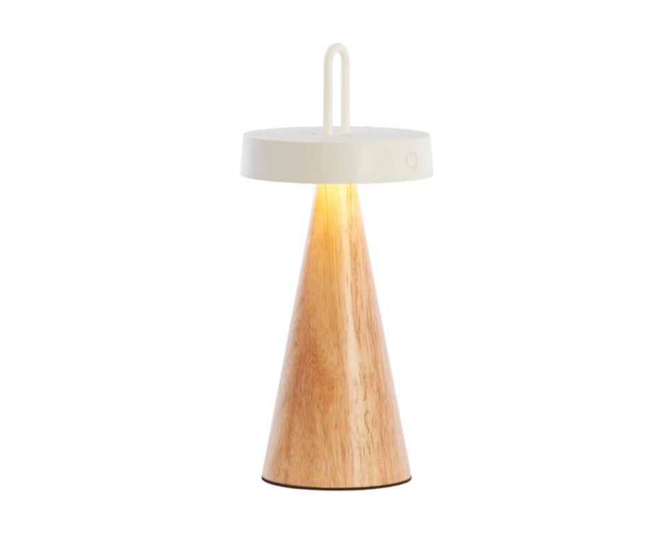 Portable LED Table lamp ANKENTA cream+ natural wood / rechargeable