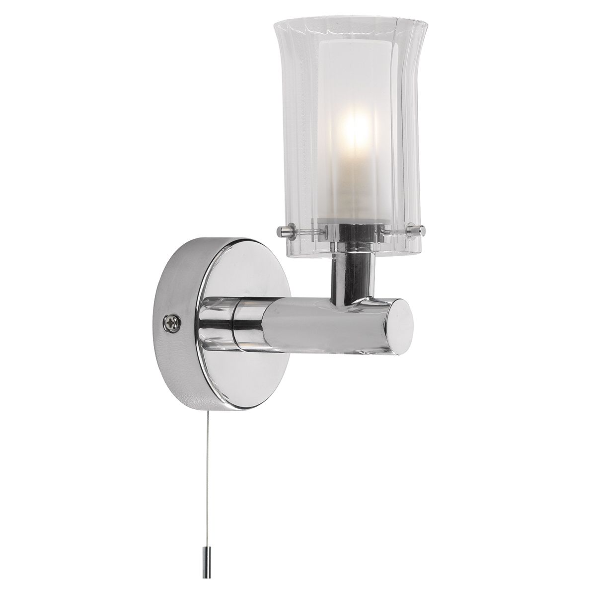 Elba Bathroom Wall Light Polished Chrome Glass IP44