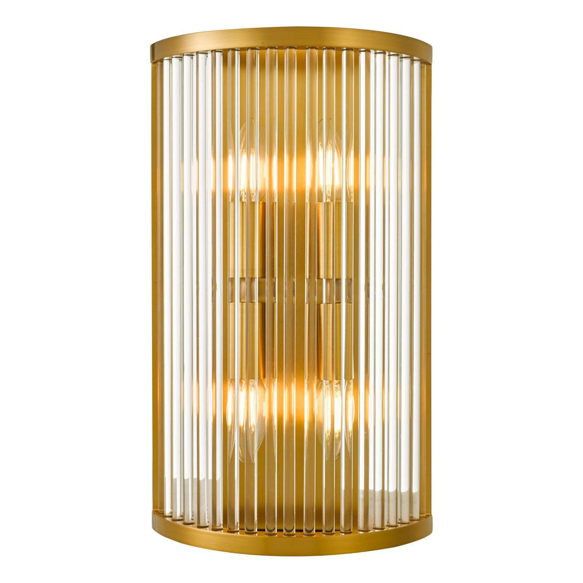 Eleanor 4 Light Wall Light Natural Brass Glass