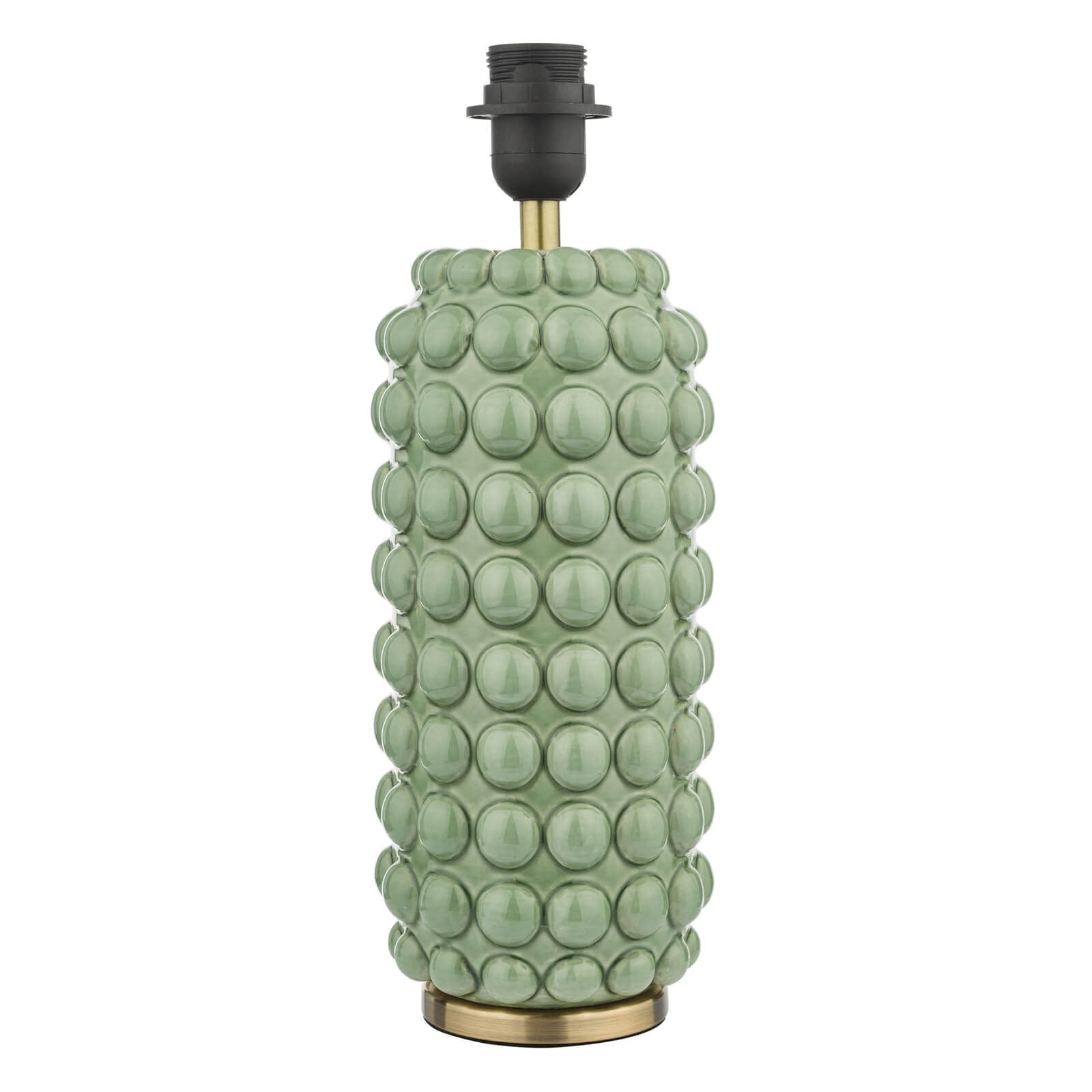 Etzel Table Lamp Green Satin Brass With Shade