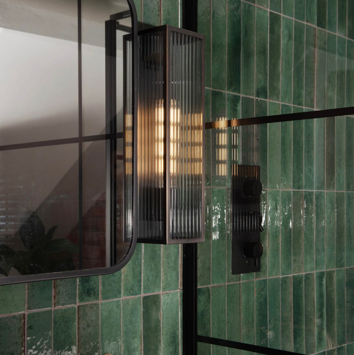 Keegan large Outdoor Wall Light Rubbed Bronze IP44 also suitable for bathrooms