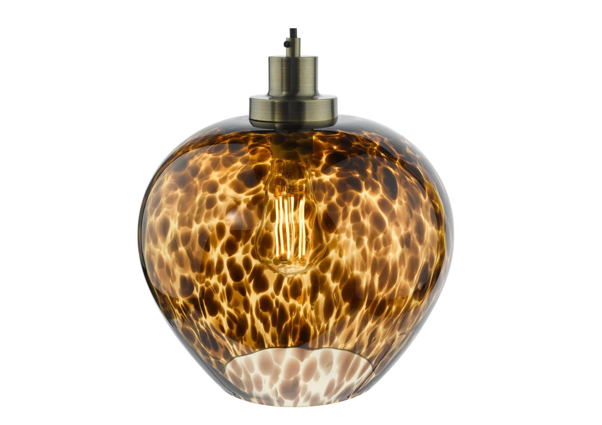 Leandra Pendant Tortoiseshell Glass and Antique Brass