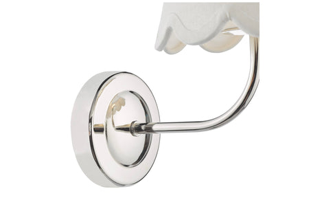 Navarro Rechargeable Led Wall Light Polished Nickel With ivory linen Shade