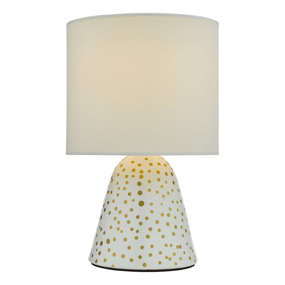 Glenda Ceramic Table Lamp White With Shade Twin Pack