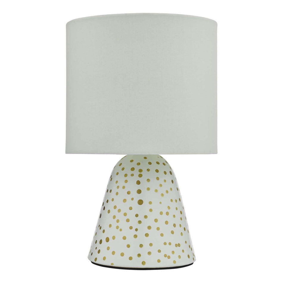 Glenda Ceramic Table Lamp White With Shade Twin Pack