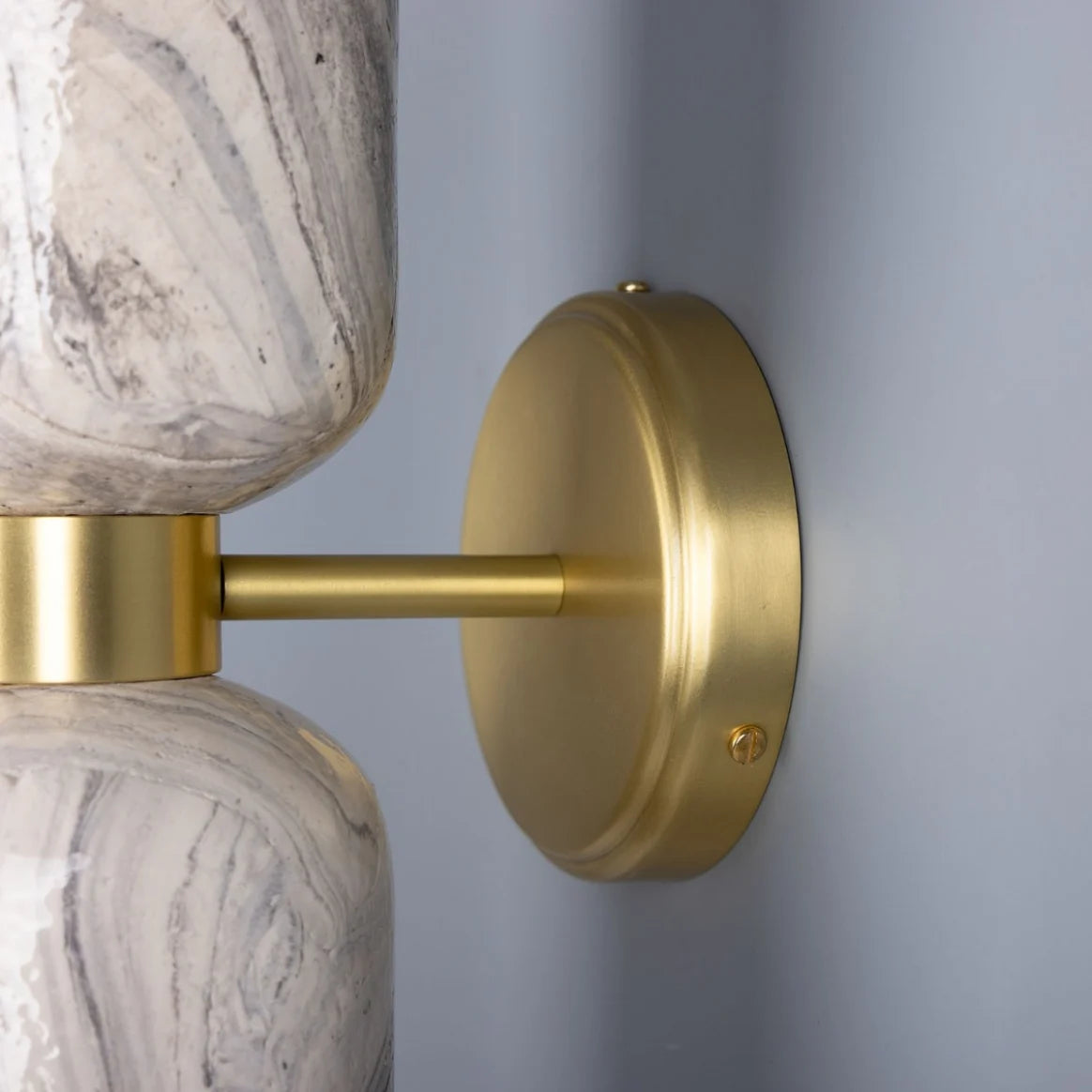Sakura Marbled Ceramic and Brass Double Wall Light