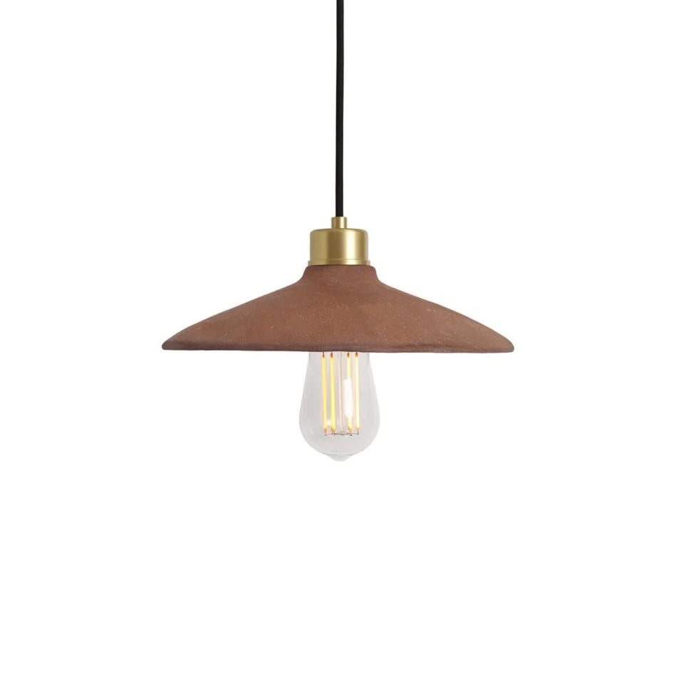 Pyrus Organic handmade Ceramic Pendant Light 28cm, red iron
