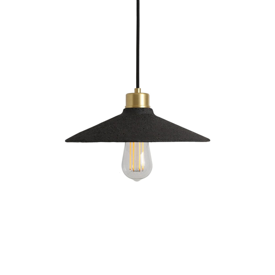 Pyrus Organic handmade Ceramic Pendant Light 28cm, black clay