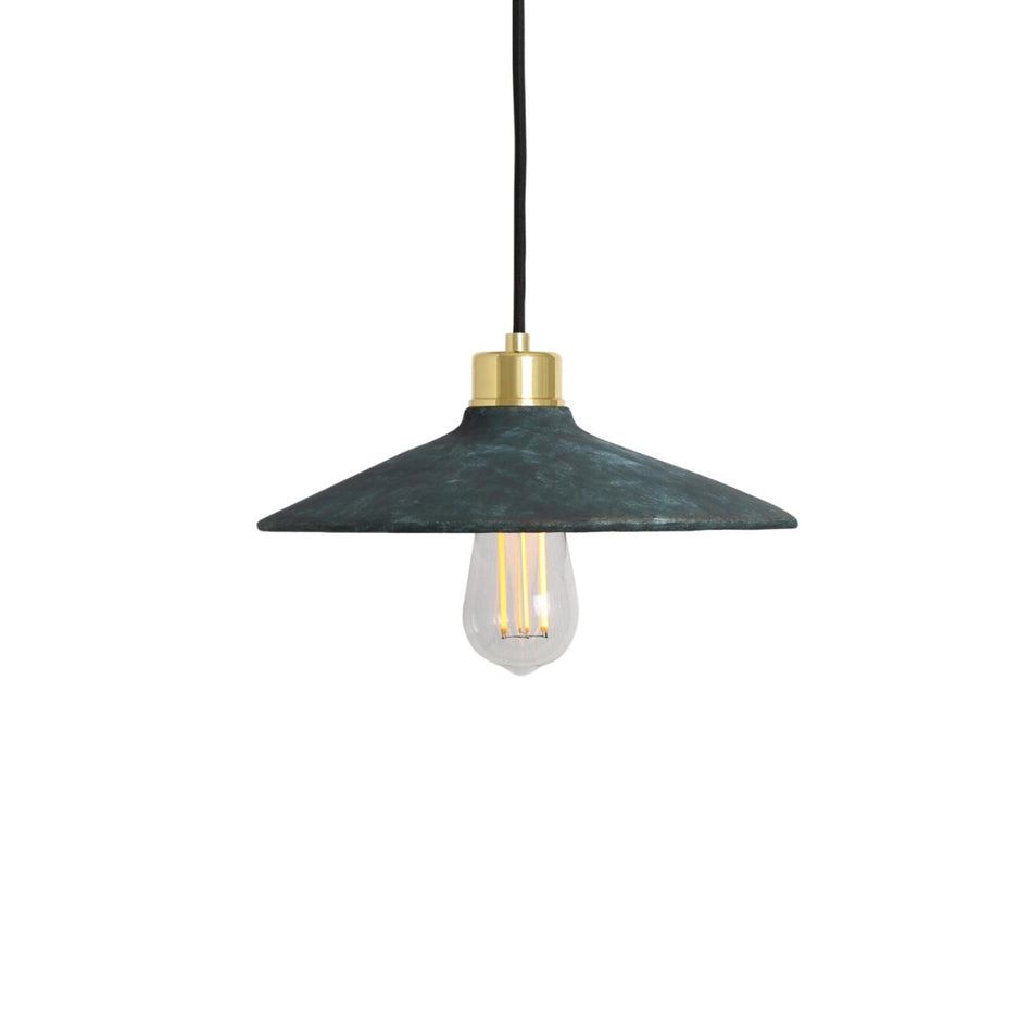Pyrus Organic handmade Ceramic Pendant Light 28cm, blue earth