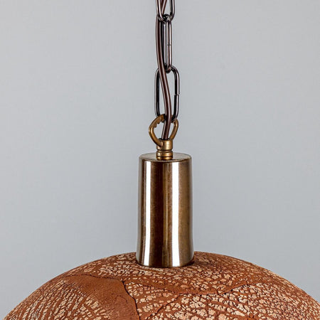 Kauri Bespoke ceramic dome ceiling pendant 37cm Red Iron